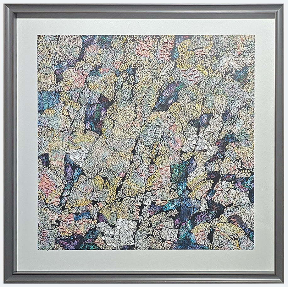 Shattered Radiance - Glass Composite Wall Art with Vibrant Abstract Patterns