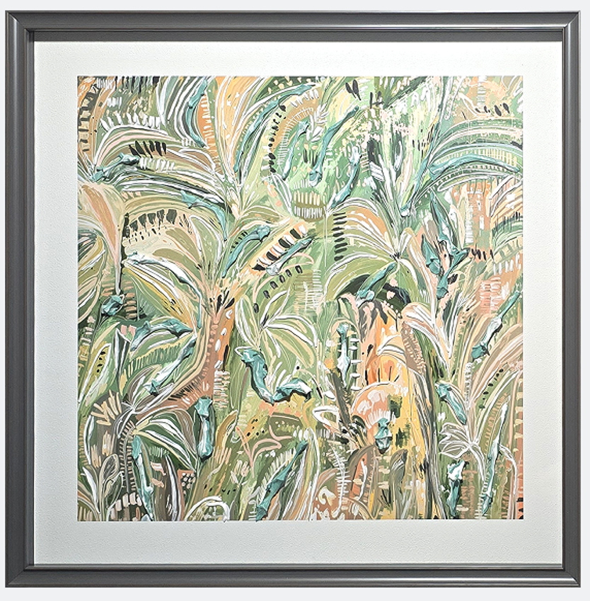 Emerald Canopy - Glass Composite Wall Art with Lush Botanical Design