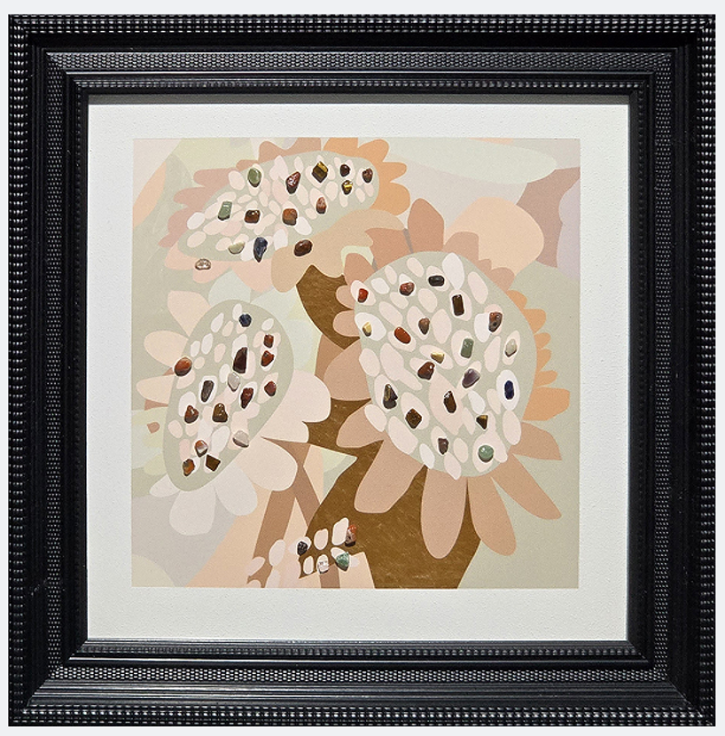 Blooming Gems - Handcrafted Mixed Media Artwork