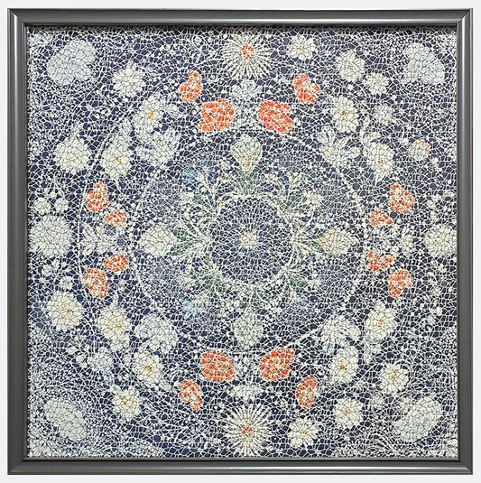 Floral Mandala Harmony - Handcrafted Mesh Wall Art with Intricate Floral Design