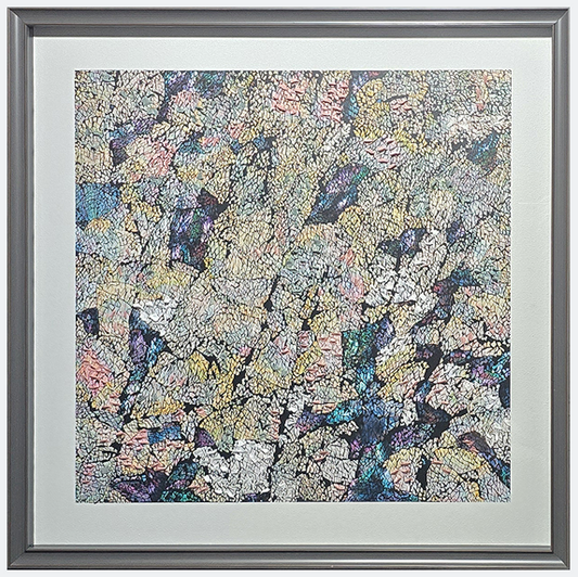 Shattered Radiance - Glass Composite Wall Art with Vibrant Abstract Patterns