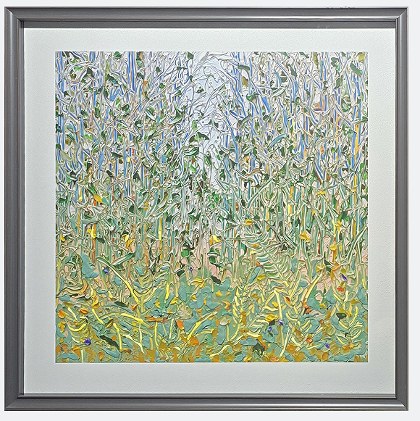 Forest Awakening - Glass Composite Wall Art with Vibrant Woodland Scene
