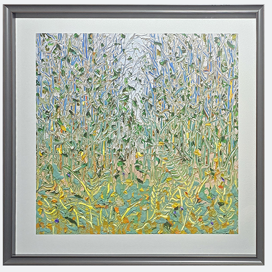 Forest Awakening - Glass Composite Wall Art with Vibrant Woodland Scene