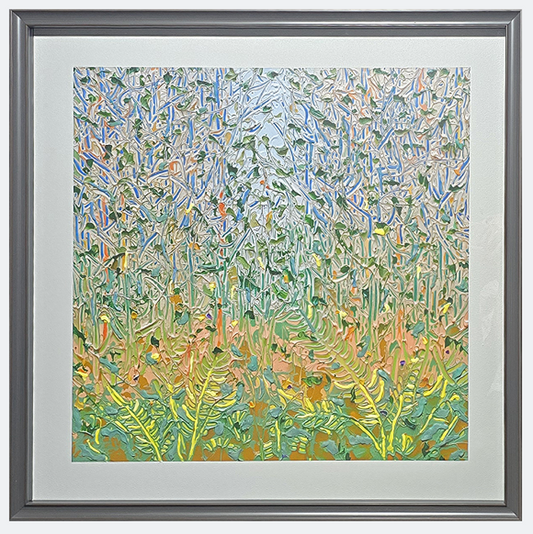 Verdant Symphony - Glass Composite Wall Art with Lush Woodland Design