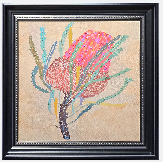 Native Blossom - Handcrafted Textured Art