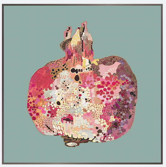 Handcrafted Pomegranate Wall Art - Aluminum Gold Finish (90x90cm)