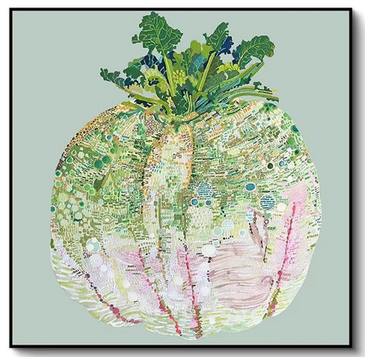 Handcrafted Green Tomato Wall Art - Aluminum Finish