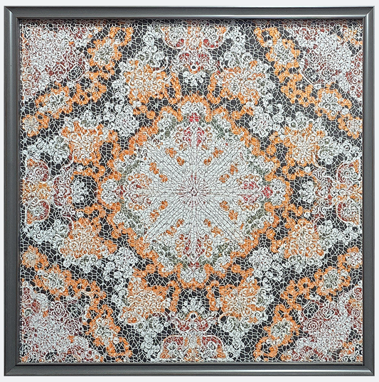 Radiant Symmetry - Handcrafted Mesh Wall Art with Striking Geometric Design