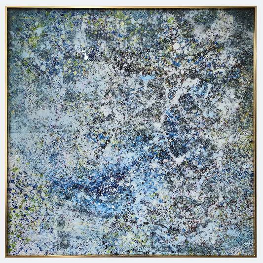 Galactic Nebula Glow - Handcrafted Jade-Like Resin Wall Art with Cosmic Abstract Design