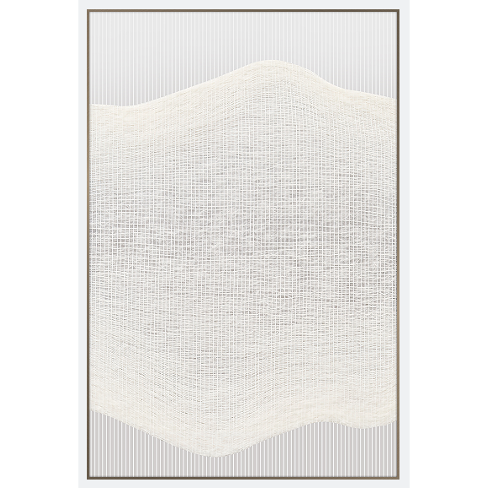 Whispering Waves - Aluminum Textured Wall Art with Minimalist Woven Design