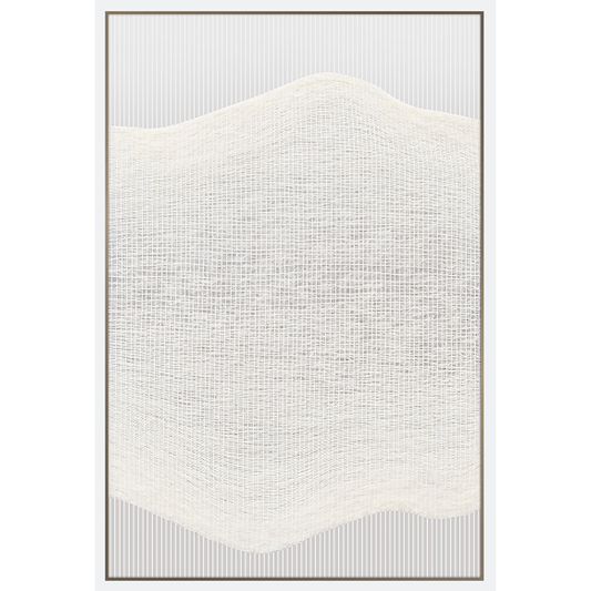 Whispering Waves - Aluminum Textured Wall Art with Minimalist Woven Design
