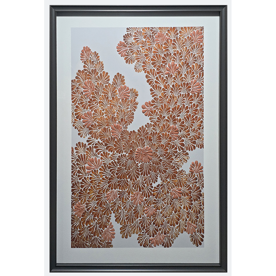 Floral Midnight Elegance - Glass Composite Wall Art with Intricate Floral Design