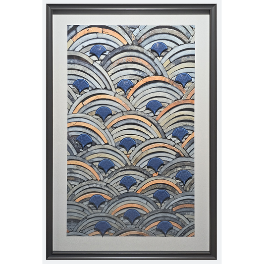 Oceanic Arches - Glass Composite Wall Art with Layered Wave Motif
